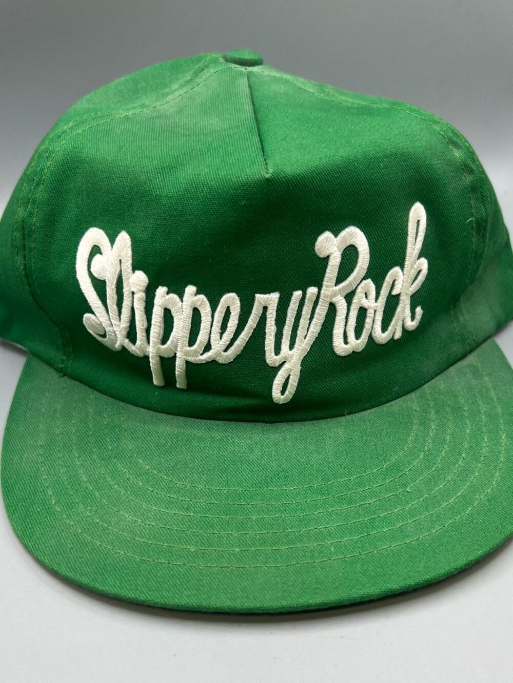 Vintage Slippery Rock Golf Course Ball Snap Back Cap/Hat - White w/Green - OSFA